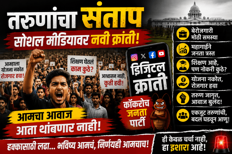 कॉकरोच जनता पार्टीच्या माध्यमातून सत्ता पालट होणार का?