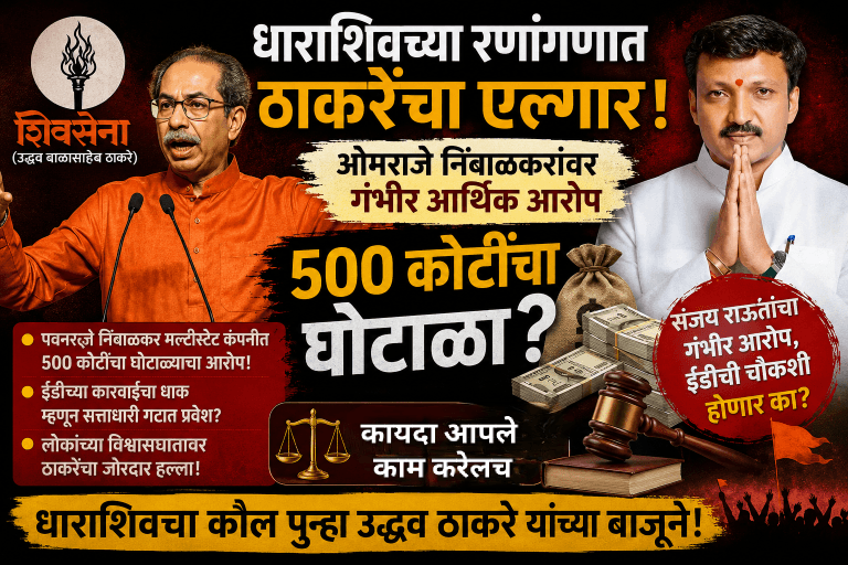 धाराशिव उद्धव ठाकरे सभा: ओमराजे निंबाळकरांवर ५०० कोटींच्या घोटाळ्याचा गंभीर आरोप