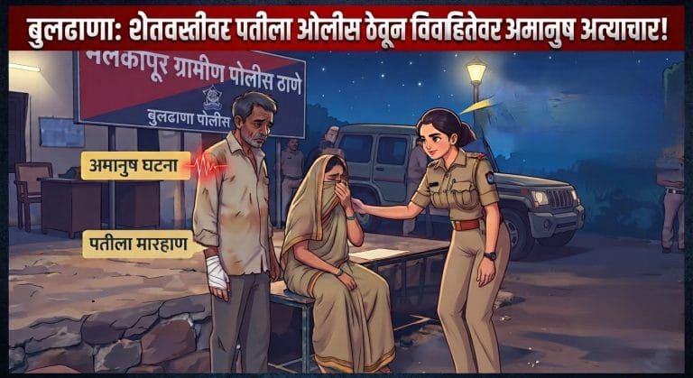 शेतवस्तीवर पतीला विळ्याने ओलीस ठेवून विवाहितेवर सामूहिक अत्याचार; मलकापूर तालुक्यातील घटना