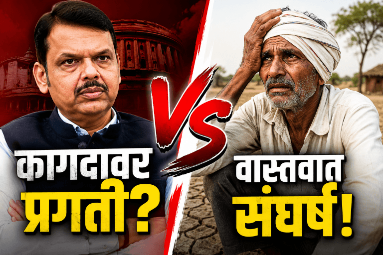 कागदावर प्रगती, वास्तवात संघर्ष फडणवीस यांच्या भाषणावर सवाल;