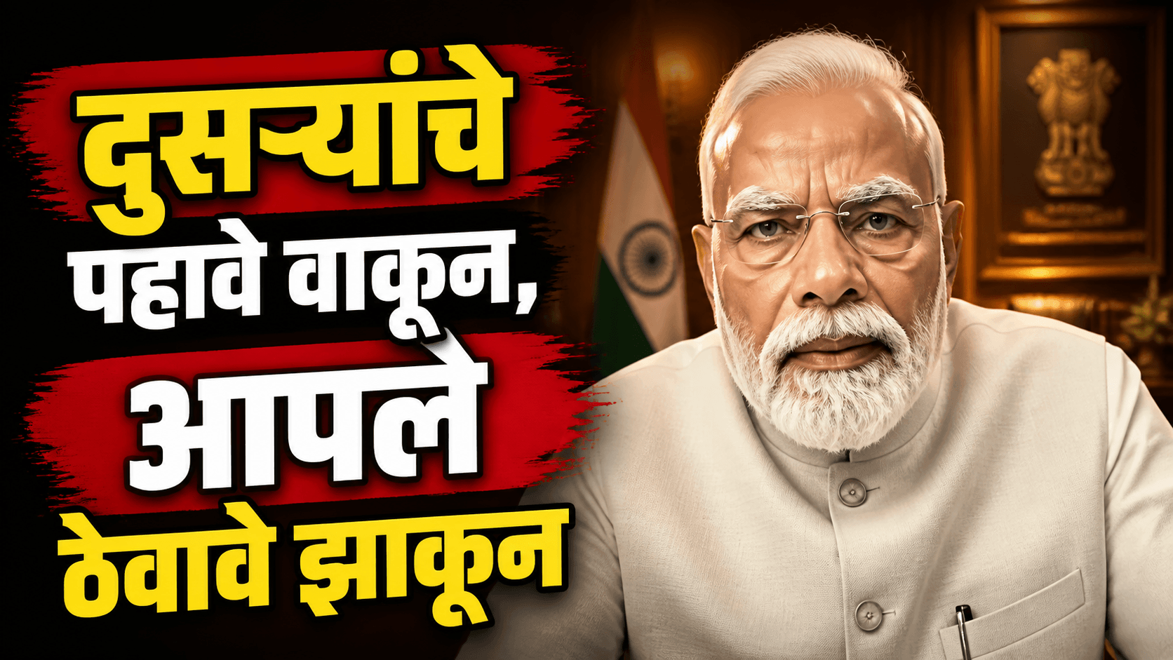 दुसऱ्याचे पहावे वाकून, आपले ठेवावे झाकून!