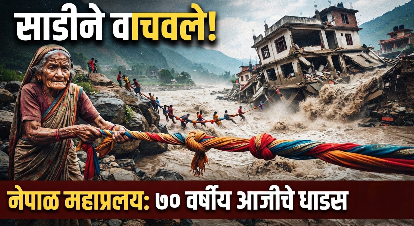 नेपाळ महाप्रलय: ७० वर्षीय आजीच्या साडीने वाचवले २१ जणांचे प्राण!