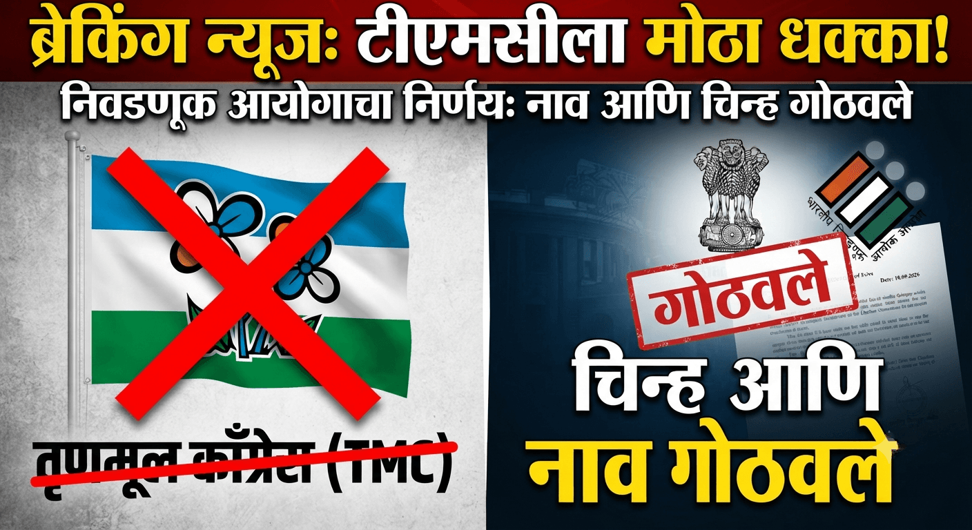 केंद्रीय निवडणूक आयोगाचा मोठा निर्णय: तृणमूल काँग्रेसचे नाव आणि चिन्ह गोठवले